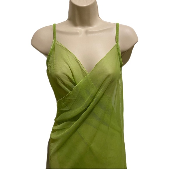 Bathing suit mesh wrap, green see through swimsuit cover up, adjustable size - Picture 4 of 7